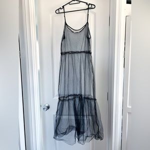 Black Mesh Cover Up Dress